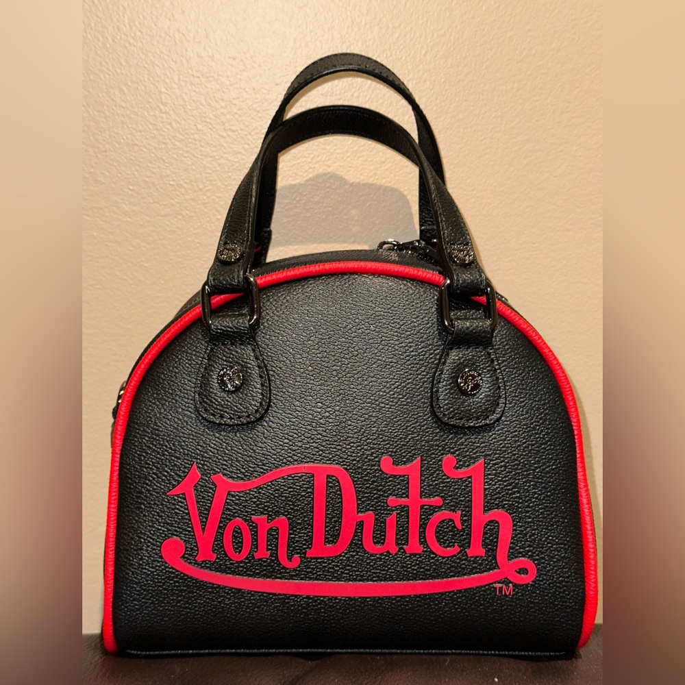 Von Dutch Black Bag with Red Logo